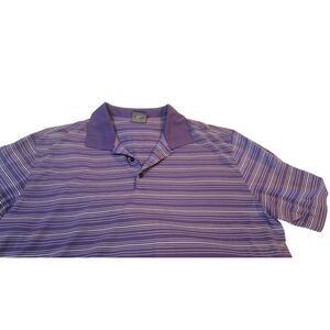 Nike Shirt Mens Size XXL Golf‎ Dri-Fit Polo Purple White Stripe Tour Performance